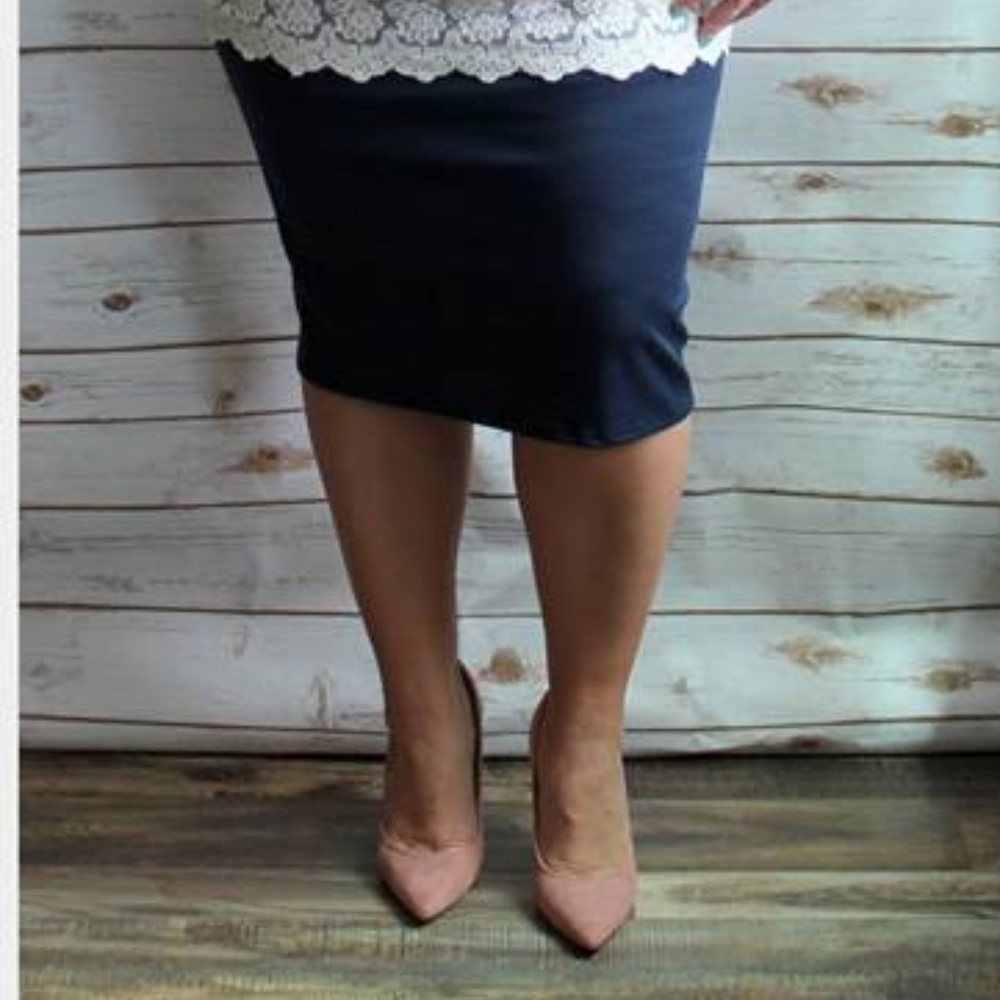 Navy Pencil Skirt